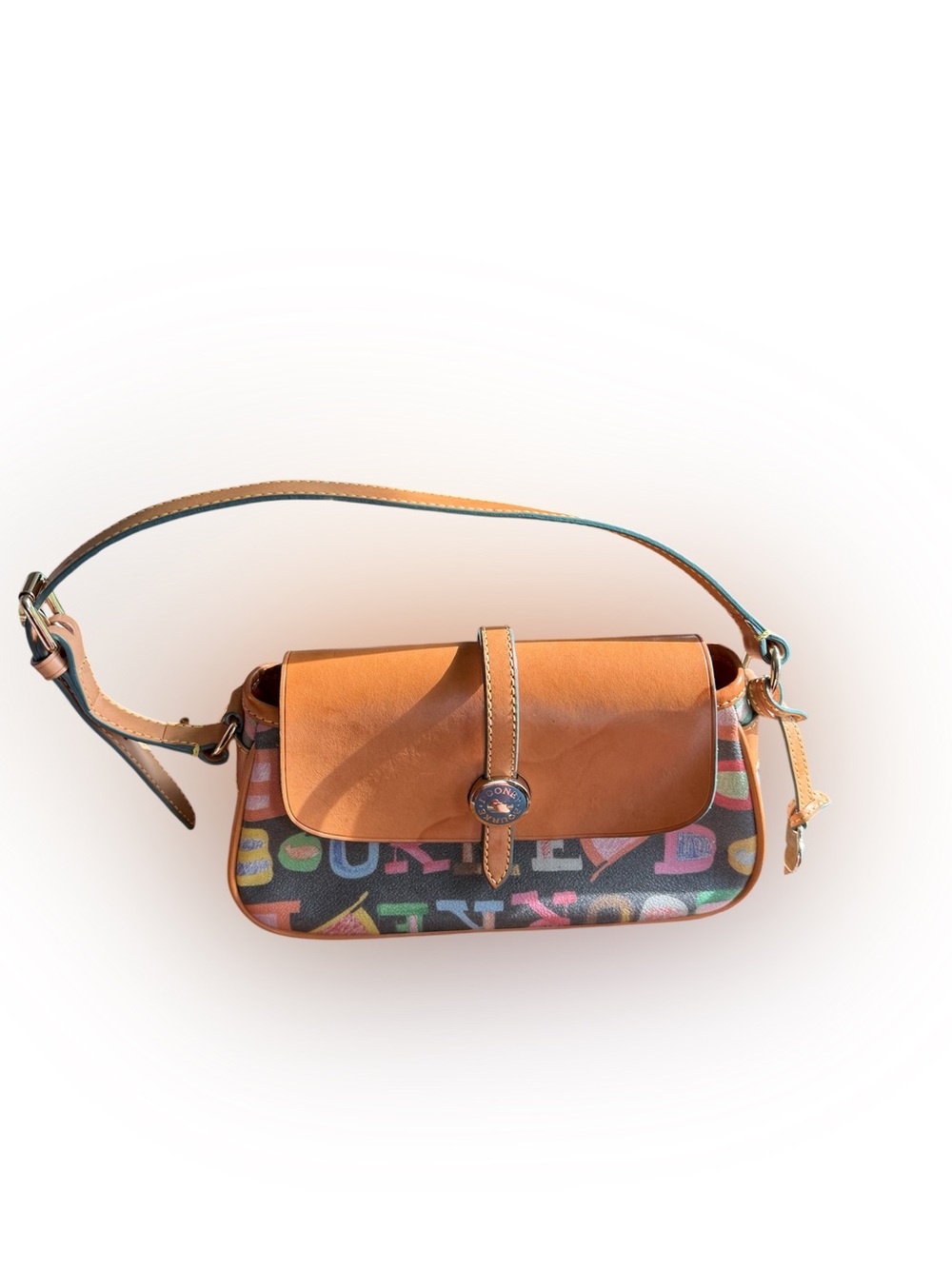 Vintage Y2K Dooney & Bourke Multicolor Letter Print Shoulder Bag